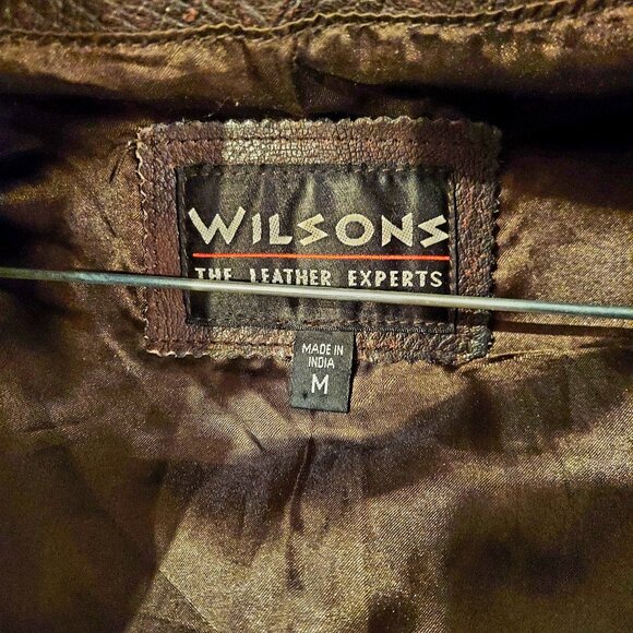 Brown Wilson Leather Distress Women's Form Fitting Bomber Moto Jacket - Picture 10 of 11